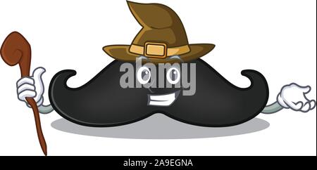 witch mustache with in the cartoon shape Stock Vector