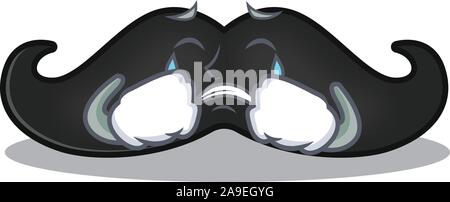 crying mustache with in the cartoon shape Stock Vector