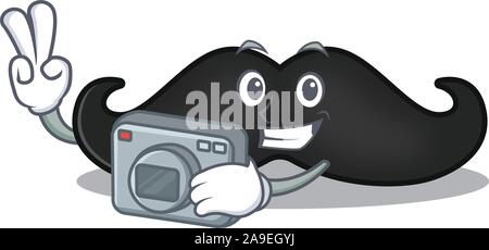 photographer mustache with in the cartoon shape Stock Vector