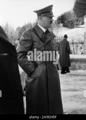 Eva Braun Collection (osam) - Adolf Hitler wearing coat outdoors ca. late 1930s or early 1940s Stock Photo