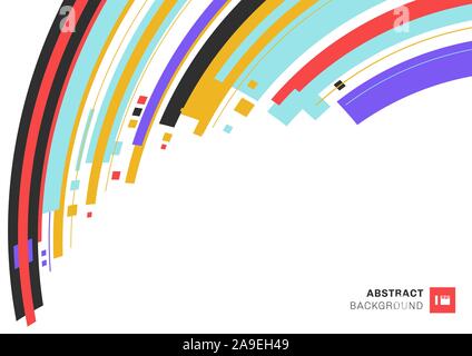 Abstract template design colorful geometric overlap layer striped curved on white background space for your text. Vector illustration Stock Vector