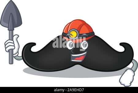 miner mustache with in the cartoon shape Stock Vector