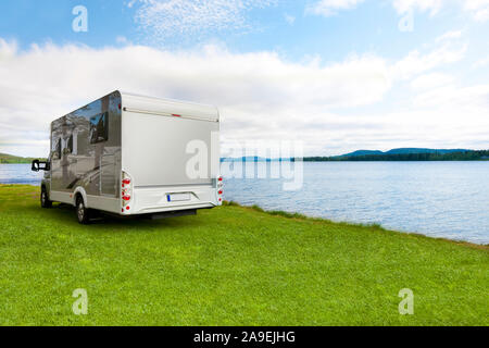 Camping on the lake Stock Photo