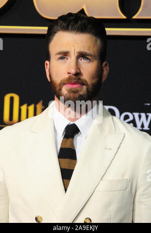 Los Angeles, California, USA 14th November 2019 Actor Chris Evans attends the Los Angeles Premiere of Lionsgate's 'Knives Out' on November 14, 2019 at Regency Village Theatre in Los Angeles, California, USA. Photo by Barry King/Alamy Live News Stock Photo