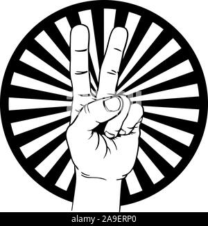 Peace Victory Hand Sign Stock Vector