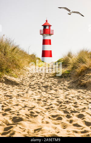 Red-white lighthouse Stock Photo