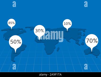 World map infographic Stock Vector