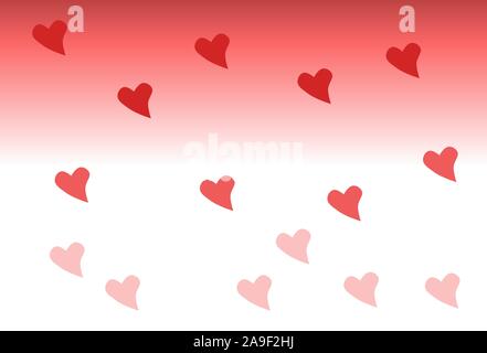 Flying hearts. Color background, poster. Graphic illustration modern, stretch, vector Stock Vector