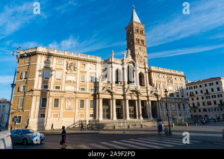 Rome, Italy - September 21, 2013: Basilica of Saint Mary Major or Basilica Papale di Santa Maria Maggiore the largest Catholic Marian church in Rome, Stock Photo