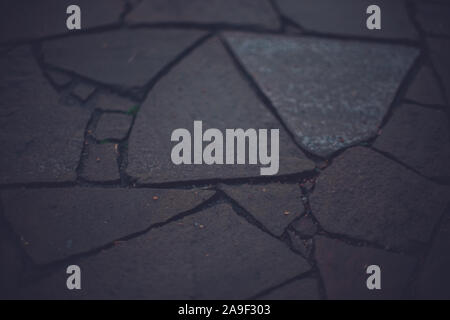 Wild stone pavement closeup. Irregular shapes pattern. Stock Photo