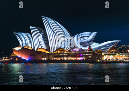 Light projections on the Sydney Opera House during Vivid Sydney Stock Photo  - Alamy