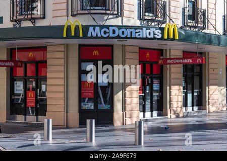 Sydney, Australia - July 23, 2016: Fast food restaurant McDonalds in Sydney Central Business District, CBD Stock Photo