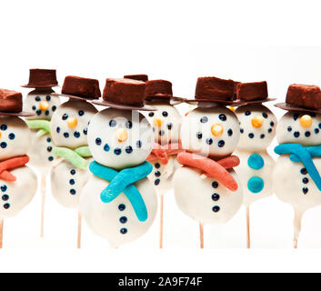 Snowmen made of marzipan Stock Photo