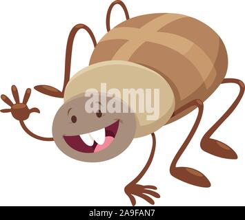 Cartoon Illustration of Funny Spider Insect Comic Animal Character Stock Vector