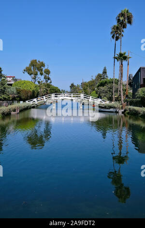 Historic quarter Venice Canals, Canals of Venice Beach, Los Angeles, California, USA Stock Photo