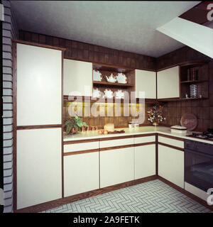 1983 New fitted Kitchen, UK Stock Photo