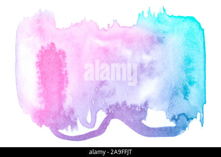 Multicolor watercolor in pastel colors with a smooth transition of the gradient. Isolated place with divorces and borders. Frame with copy space for t Stock Photo