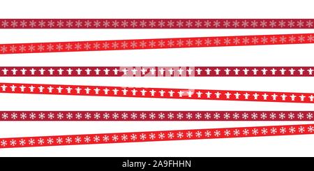 red christmas tape with snowflake and angel pattern vector illustration EPS10 Stock Vector