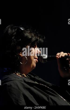 Jazz singer and musician Liane Carroll performing in Hastings, East Sussex, England, UK Stock Photo