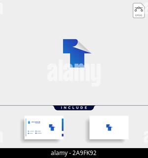 Initial T For Paper or Page Logo Template Vector Stock Vector