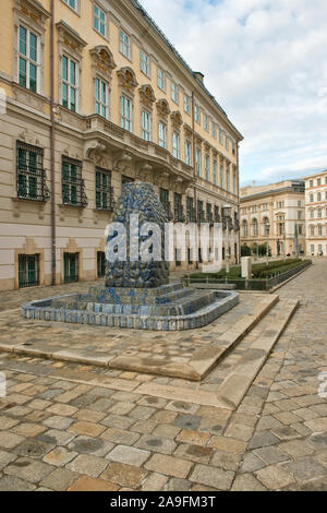 Lapis Lazuli Brunnen monument. Bruno-Kreisky-Gasse, Vienna, Austria Stock Photo