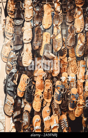 traditional espadrilles stall Stock Photo