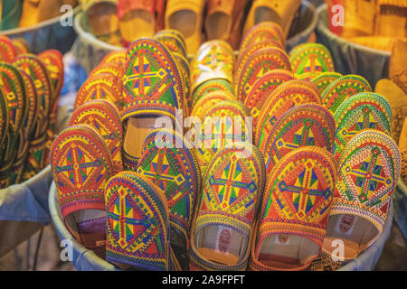 traditional espadrilles stall Stock Photo