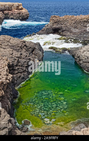 Buracona, a small rocky bay in the northwest of the island of Sal, Cape Verde Stock Photo