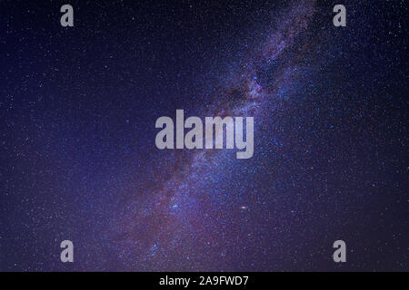 Starry night. Milky way long exposure grainy night shoot Stock Photo