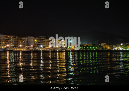 Beautiful night view of Volos city, Greece Stock Photo