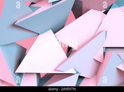 Abstract background with 3d shapes and vibrant colors Stock Photo