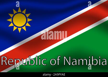 National flag of Republic of Namibia. original colors and proportion. Simply vector illustration eps10, from countries flag set. Stock Vector