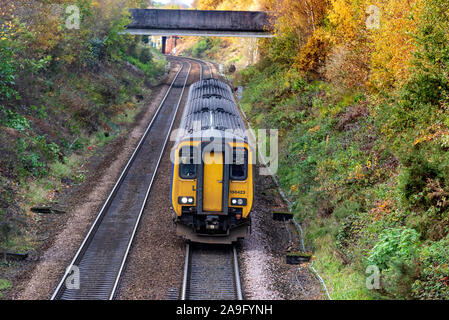 BR Class 156 Sprinter DMU train. Stock Photo