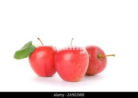Sweet red apples isolated on white background Stock Photo