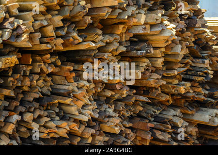 stack of scrap timber or wood Stock Photo