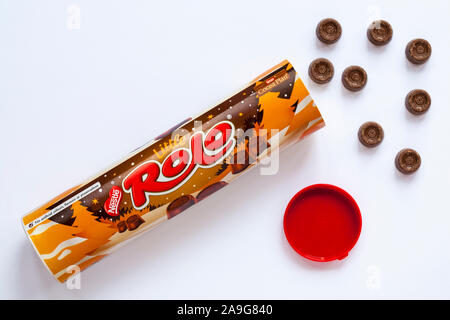 A packet of Nestle Rolo Rolos sweets on a white background Stock Photo -  Alamy