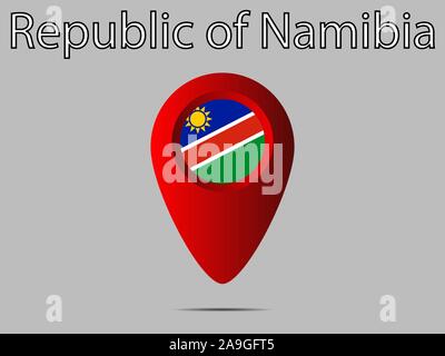 National flag of Republic of Namibia. original colors and proportion. Simply vector illustration eps10, from countries flag set. Stock Vector