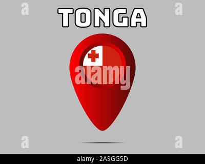 Beautiful national flag of Kingdom of Tonga, original colors and proportion. Simply vector illustration eps10, from countries flag set. Stock Vector