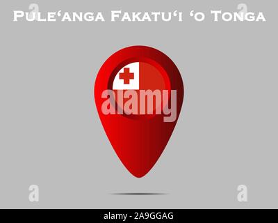 Beautiful national flag of Kingdom of Tonga, original colors and proportion. Simply vector illustration eps10, from countries flag set. Stock Vector