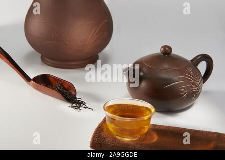 Chinese style tea drinking utensils Stock Photo