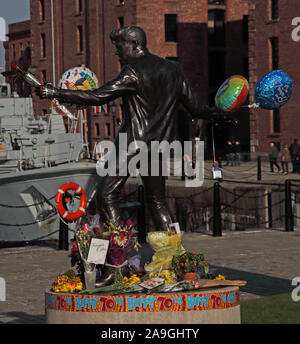 Billy Fury statue, 70 years old anniversary,musician,Albert Dock, Liverpool, England, UK, L3 4BB