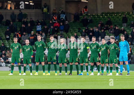 Rep of Ireland Team pose for a photo before the international Friendly march between Rep of Ireland and New Zealand at the Aviva Stadium in Dublin.(Final Score; Rep of Ireland 3:1 New Zealand) Stock Photo