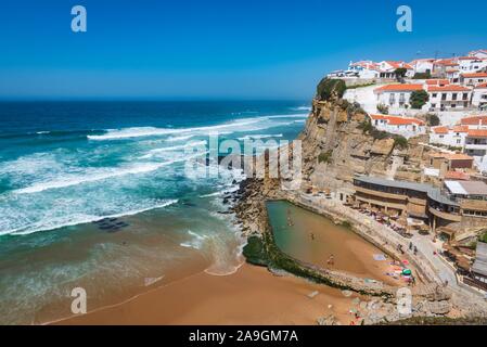 Natural saltwater pool at Praia das Azenhas do Mar near Sintra, Portugal. Stock Photo