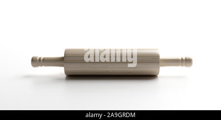 Rolling pin, dough roller isolated against white background. Wood roller  for pastry and baking kitcenware utensil. 3d illustration Stock Photo -  Alamy