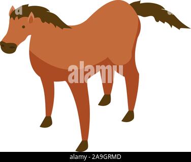 Cartoon Horse Vector Illustration. Flat Style Pony. Stock Vector -  Illustration of criollo, american: 108988138