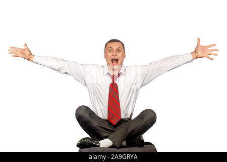 image portrait of a middle aged emotional man Stock Photo