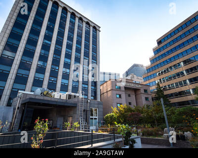 SEOUL, SOUTH KOREA - OCTOBER 30, 2019: apartment house and hotel in Insadong District of Seoul city. Seoul Special City is the capital and largest met Stock Photo