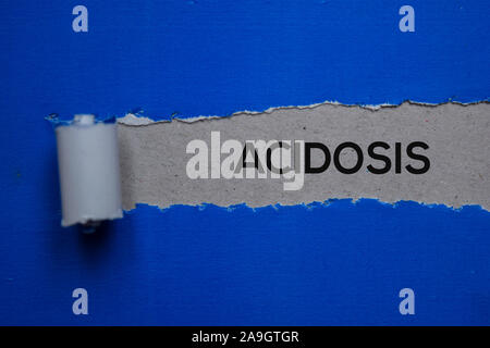 Acidosis Text written in torn paper. Medical concept Stock Photo