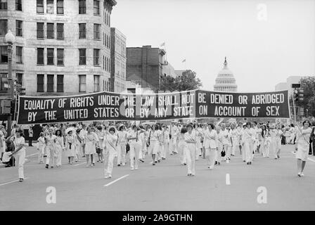 Women's Equal Rights Parade, Washington, D.C., USA, photograph by Thomas J. O'Halloran,  August 26, 1977 Stock Photo