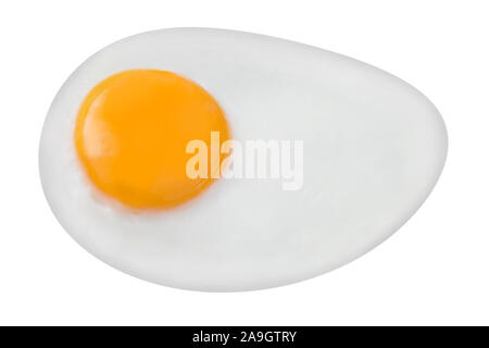 Fried egg isolated against white background Stock Photo